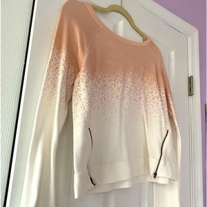 pink and white ombré workout top